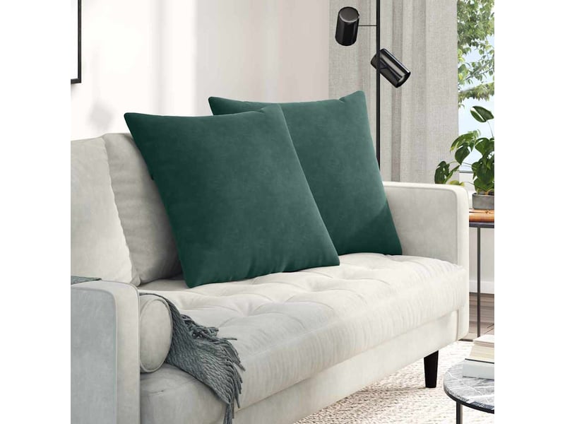  Lot de 2 coussins de canapé, coussins décoratifs vert foncé 80 x 80 cm cf59196  - Conforama B