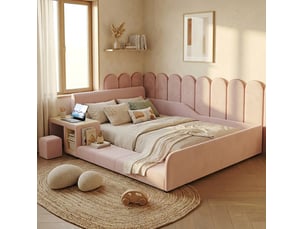 Lit combiné 140x200 cm <strong>HAVRYA</strong>  <strong></strong> coloris rose