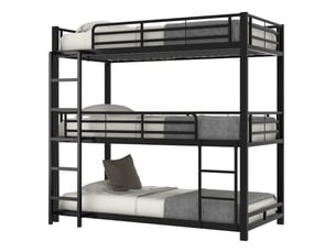 Lit superposé 90x200 cm OKWISH coloris noir
