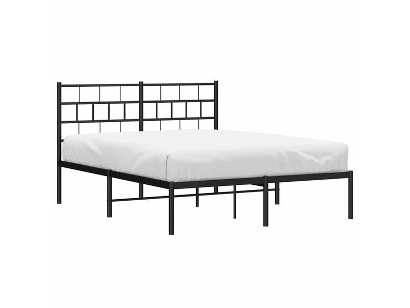  Lit double- lit adulte -  cadre de lit métal sans matelas avec tête de lit noir 150x200cm  - Conforama B