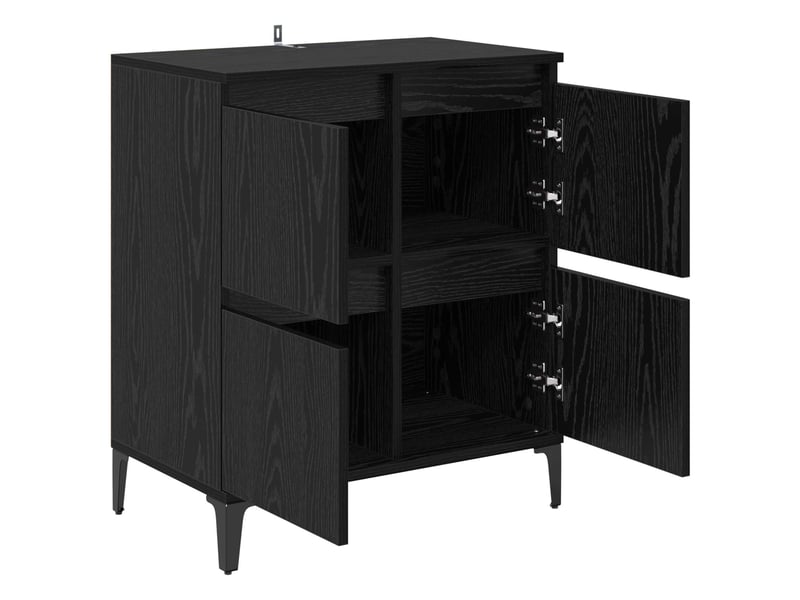  Buffet - bahut - meuble de rangement chêne noir 60 x 35 x 70 cm bois d'ingénierie et fer  - Conforama E