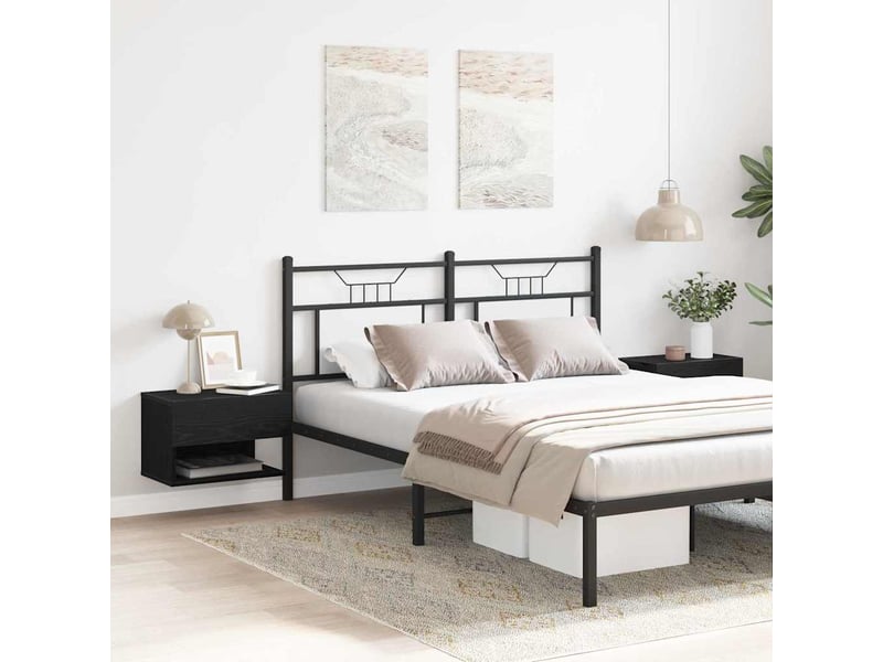 Table de chevet avec tiroir 2 pièces chêne noir 46 x 30 x 30 cm  - Conforama D