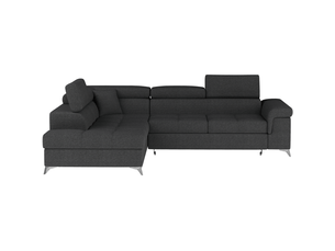 Canapé d'angle convertible palazzo 4 places gris foncé – angle gauche avec 1 coussin