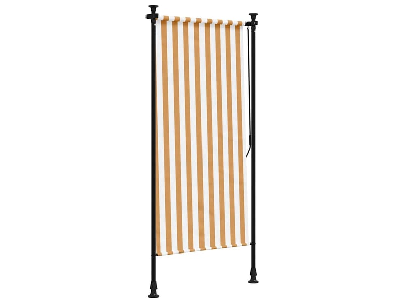  Store enrouleur, store roulant d'extérieur orange et blanc 100x270cm tissu acier cf47434  - Conforama E