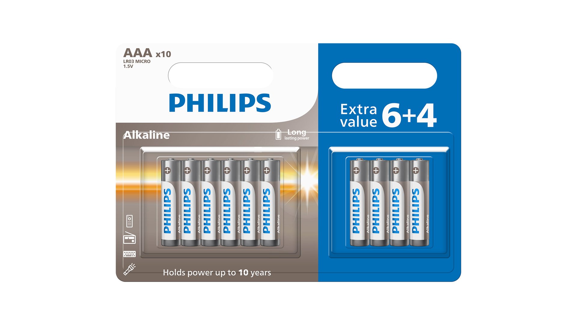 PILE ET ACCUMULATEUR PHILIPS LR03 STANDARD ENTRY PACK DE 10