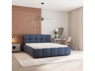 Lit coffre 200x200 cm <strong>MASSENO</strong>  <strong></strong> coloris bleu