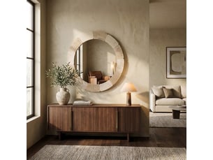Miroir mural rond effet pierre 90 cm sculpted stone halo