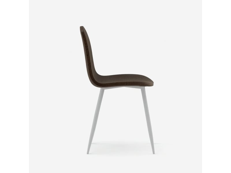  Lot de 4 chaises de salle à manger en similirattan rembourrées evelyn - marron  - Conforama E