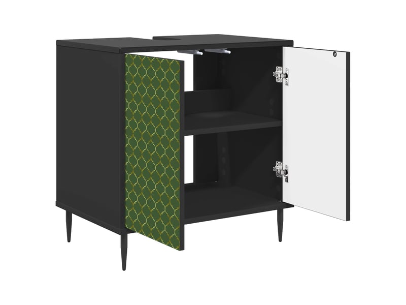  Armoire de salle de bain, meuble de rangement geleen chêne noir 60x40x61 cm  - Conforama D