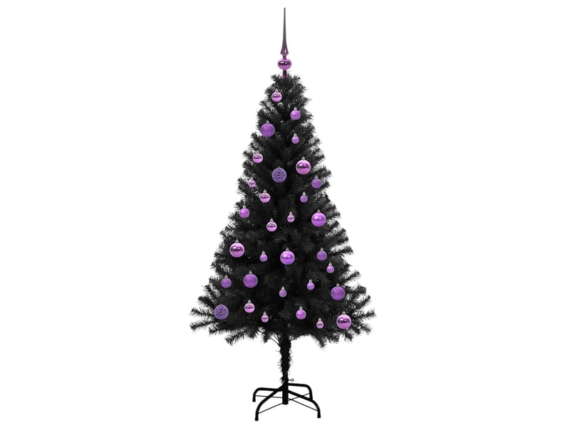  Sapin de noël, arbre de noël noir 150 cm pvc shl4321  - Conforama C