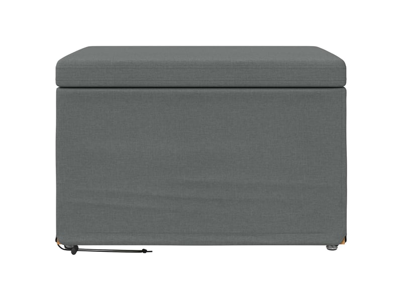  Tabouret bas, ottoman gris foncé 61x41x40 cm tissu et bois stratifié  - Conforama D