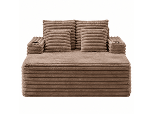 Fauteuil fixe MAISONORA  Velours côtelé marron
