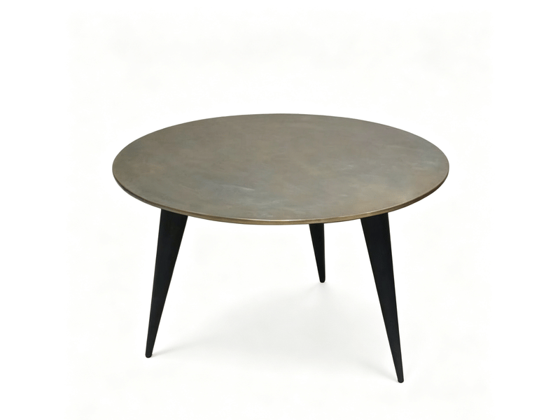  Table de salon ronde 80x80x50cm aluminium -doré+pieds noirs -4 pieds de soutien stable,surface spacieuse pour espace de vie S8803188 - Conforama A