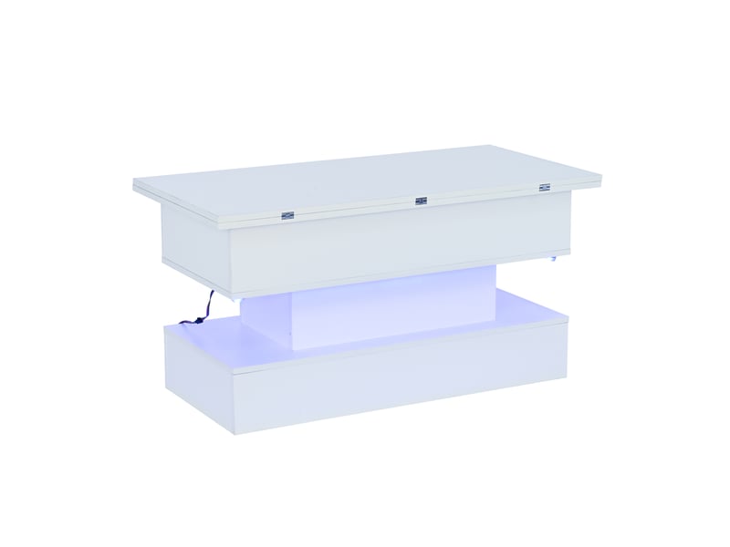  Table basse multifonctionnelle 100 x 50 x 51,5 cm avec prise électrique, ports de chargement usb-c et usb, éclairage led, table basse relevable, table d'appoint réglable en hauteur, table de salle à manger et table de canapé ave…  - Conforama D