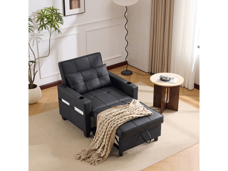  Canapé-lit 3-en-1 extensible  avec porte-gobelets et usb, gain de place, petits espaces  - Conforama B