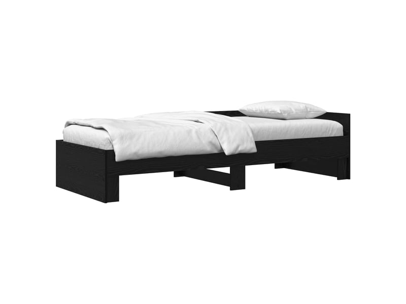  Lit simple- lit adulte -  cadre de lit avec tête de lit chêne noir 80 x 200 cm  - Conforama A