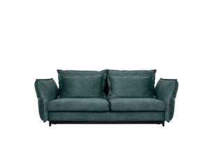 Canapé convertible verduro en velours bleu pétrole - 3 places