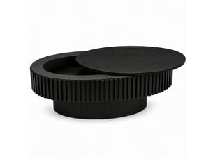 Table basse ovale coloris noir ULEVR  - 60 cmx98 cm