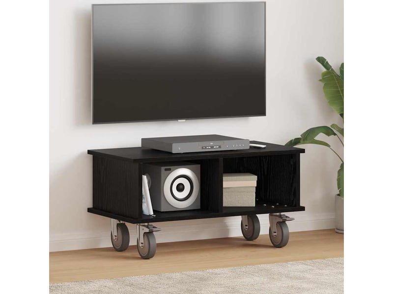  Meuble tv - banc tv - meuble de rangement 68,5 x 35 x 35 cm chêne noir bois d'ingénierie  - Conforama B