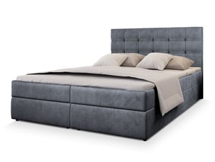 Lit avec rangement 160x200 cm <strong>MASSENO</strong> <strong></strong> coloris gris