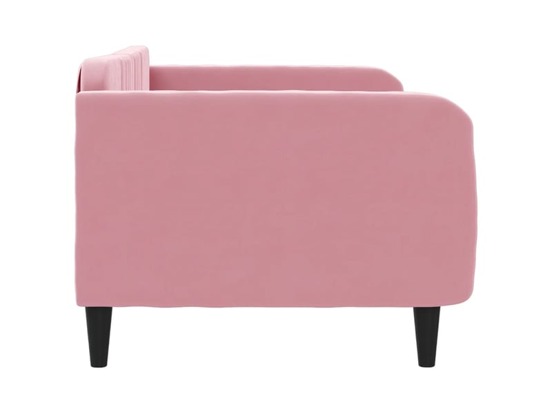  Lit simple- lit adulte -  lit de repos sans matelas rose 90x200 cm velours  - Conforama C