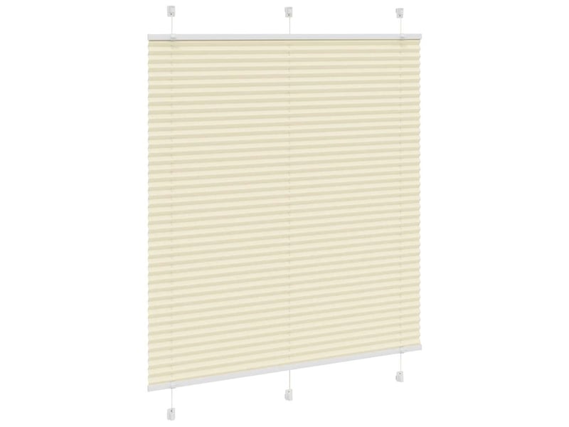 Store plissé, store de fenêtre crème 120x100cm largeur du tissu 119,4cm polyester cf46829 - Conforama C