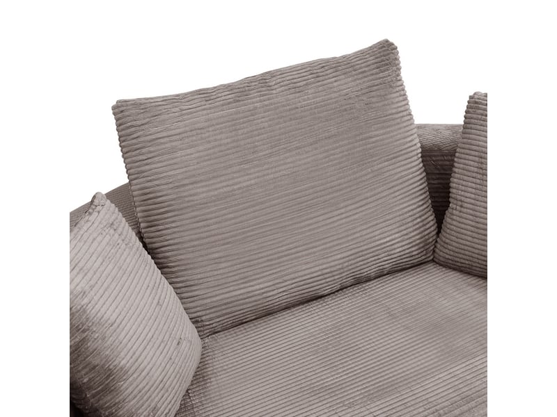  Canapé convertible 2 places, canapé-lit multifonctionnel avec coussins, velours côtelé, 173x176x40 cm, gris-brun  - Conforama E