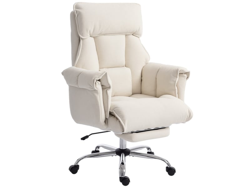 Sales fauteuil de bureau pivotant réglable soutien lombaire blanc crème  - Conforama A