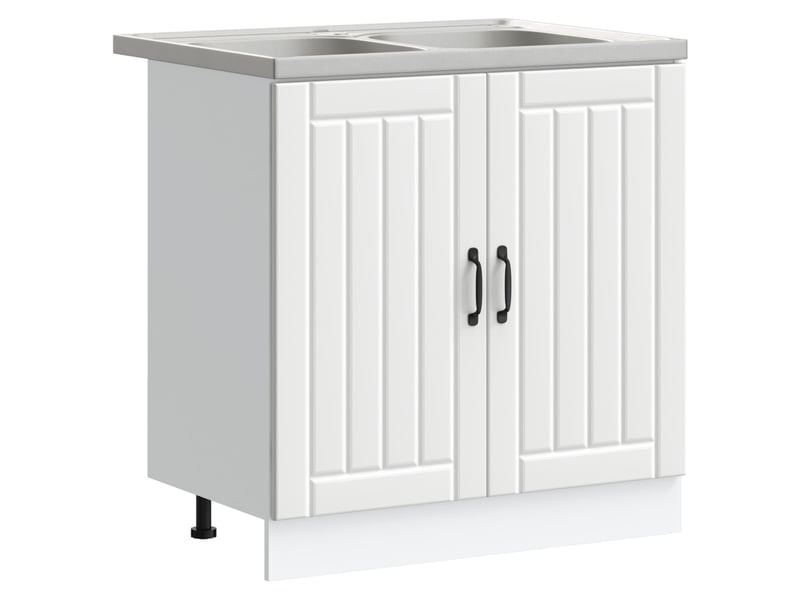 Meuble sous évier 2 pcs blanc bois d'ingénierie  - Conforama A