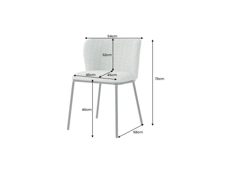  Lot de 2 chaises pavia vert doux à motif à carreaux – dossier arrondi et pieds fins noirs  - Conforama C