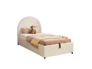 Lit simple 90x200 cm <strong></strong>  <strong></strong> coloris beige