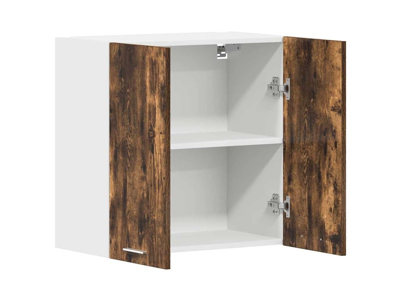  Meuble de rangement cuisine, armoire suspendue chêne fumé 60x31x60cm bois d'ingénierie  - Conforama E