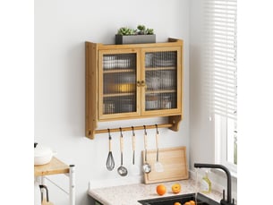 Armoire murale vintage à 2 portes et 3 niveaux de rangement pour cuisine et salle de bain, 63 × 60 × 18 cm