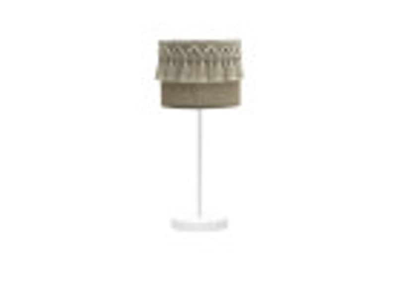  Lampe à poser fabrilamp ekaterina toile de jute 1 x e14 43 x 17 x 17 cm 188271001 - Conforama B