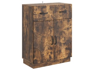Buffet - bahut - meuble de rangement chêne fumé 66 x 34,5 x 87 cm bois d'ingénierie