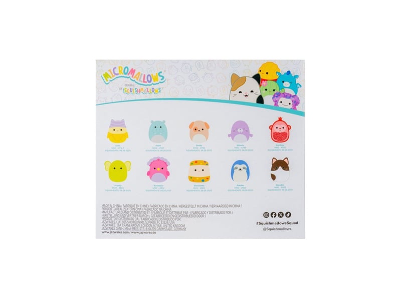 Peluche micromallows set de mini personnages 10 pieces 6,5 cm en boite fenetre SQU0191726902737 - Conforama C