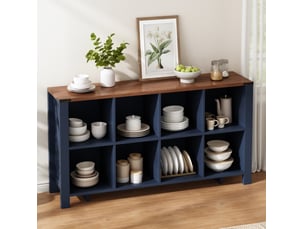 Buffet 0 porte(s) 0 tiroir(s) <strong>FLORAGRACE</strong> <strong></strong> - 140 cm coloris bleu