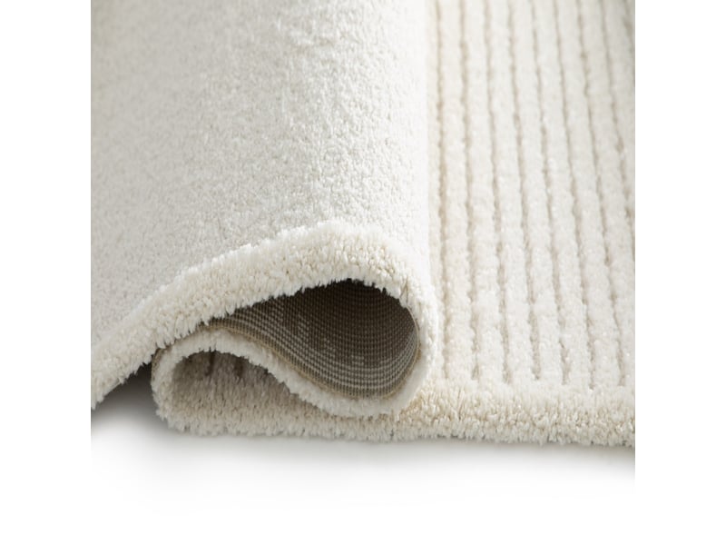  Tapis doux à relief géométrique blanc 160x230  - Conforama D