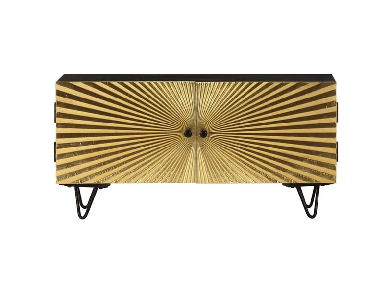  Meuble tv - banc tv - meuble de rangement 90x30x45 cm bois de manguier massif  - Conforama A