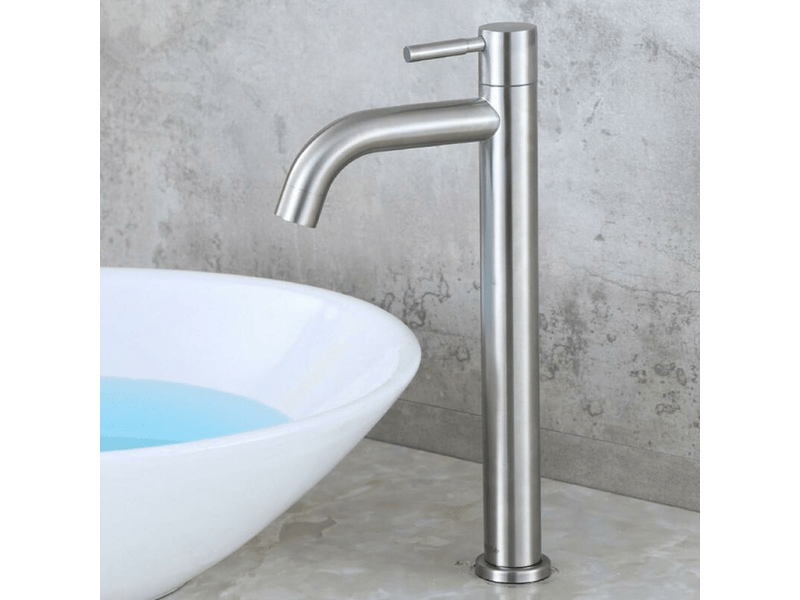  Robinet unique en acier inoxydable eau froide robinet de salle de bain lavabo robinet de lavabo LM-11-00043 - Conforama E