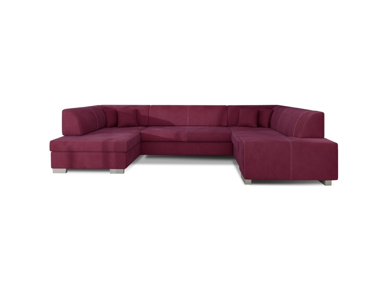  Canapé panoramique en u rose foncé convertible 6 places havane convertible 6 places  - Conforama A