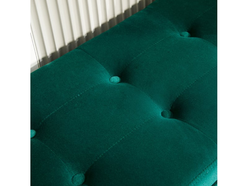  Banc coffre avec accoudoirs 107 x 42 x 65 cm vert en polyester, assise relevable avec rangement intérieur  - Conforama E
