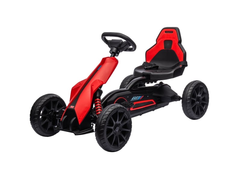  Kart à pédales 100x58x58,5 cm siège réglable plastique rouge  - Conforama A