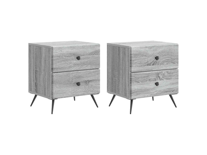 Table de chevet 2 pièces sonoma gris 43 x 34,5 x 47,5 cm - Conforama B