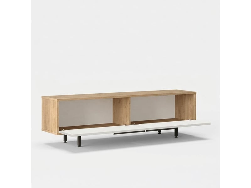  Meuble tv moderne 160 cm avec portes tekar  - Conforama C