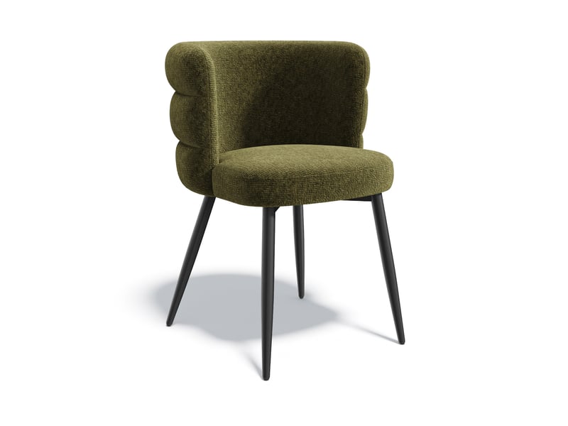  Lot de 2 chaises en velours texturé vert vintage chelsea SC64VTVV - Conforama A