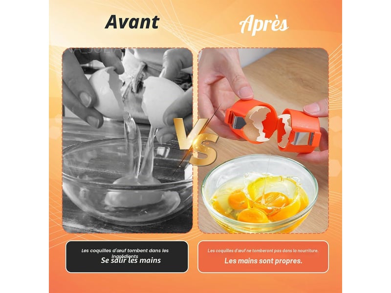  2 pièces ouvre-œufs universel, éplucheur d’œufs en acier inoxydable pour œufs durs et crus, écailler d’œufs lavable pour ustensiles de cuisine CSTY-0010089TY - Conforama D