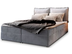 Lit avec rangement 140x200 cm <strong>MASSENO</strong> <strong></strong> coloris gris