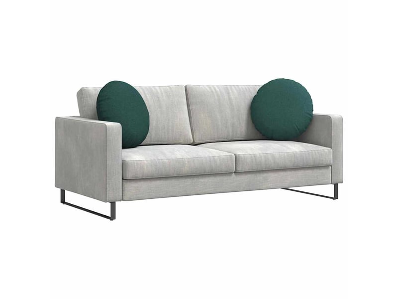  Lot de 2 coussins de siège, coussins décoratifs tissu vert foncé ø50 x 19 cm cf59875  - Conforama C