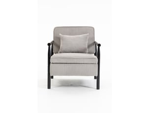 Fauteuil de salon moderne 83x66x73cm - coffre de rangement intégré, coussin lombaire amovible et structure en bois massif - velours côtelé - gris